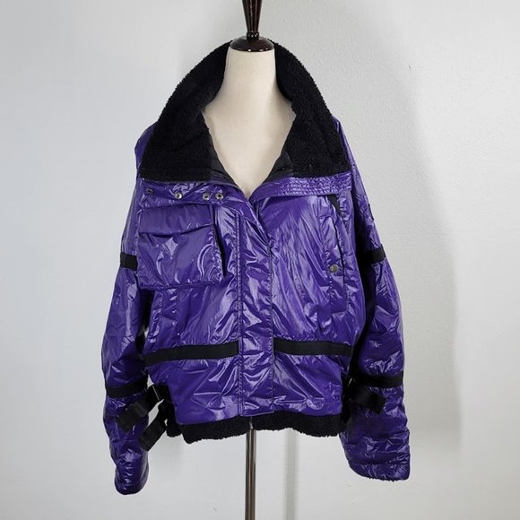 FREE PEOPLE MOVEMENT Vagabond Fleece Bomber jacket Sz M NEW - Picture 4 of 14